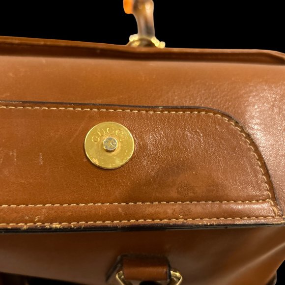 Gucci Leather handbag with Bamboo handle - with Leather Strap - Picture 10 of 16